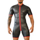 Xrub Neoprene Short Overall Front-back Zipper Black-red