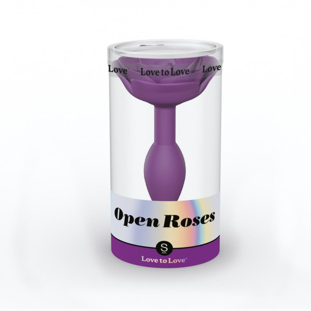 Open Roses Anal Plug Ergonomic Silicone Waterproof S Purple