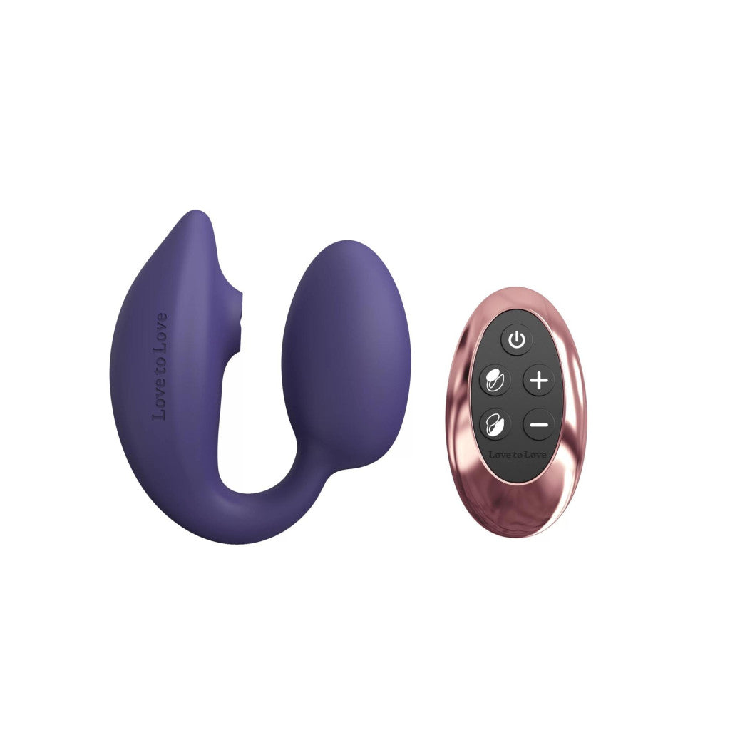 Wonderlover Vibrator Flapping Dual Stimulation Remote Control 9.8 Cm Indigo Blue