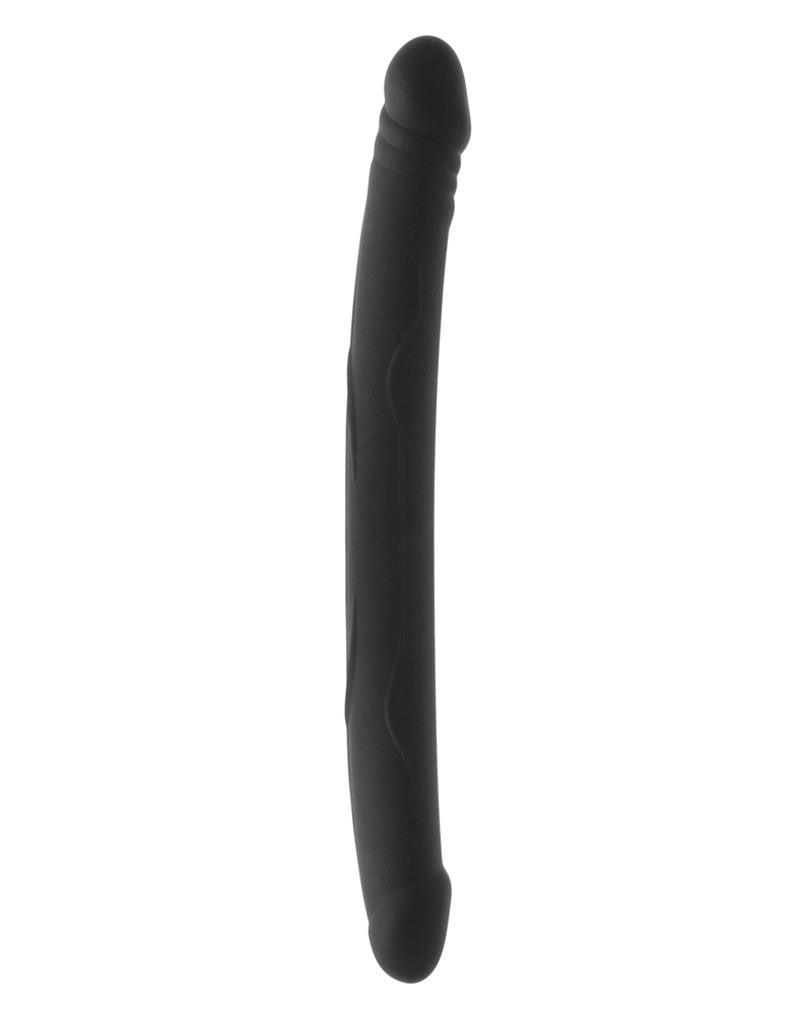 Real Double Dildo Double Head 42 Cm Black Silicone