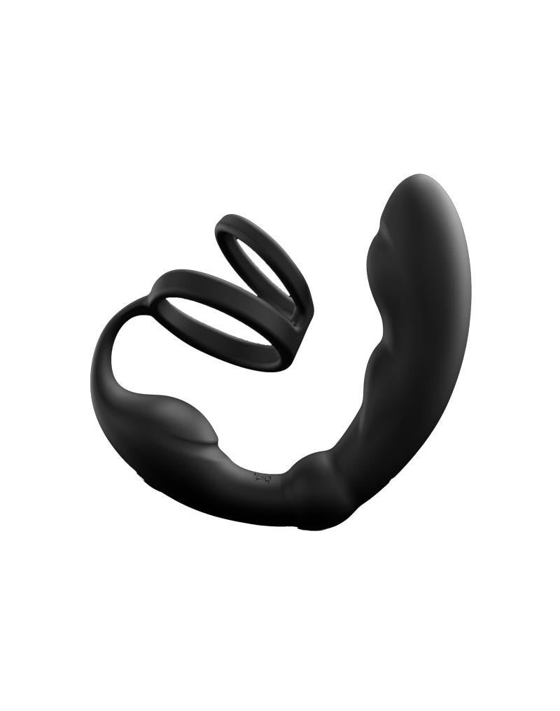 P-ring Penis Ring Vibrating Remote Control Double Massage Prostate Stimulator Black