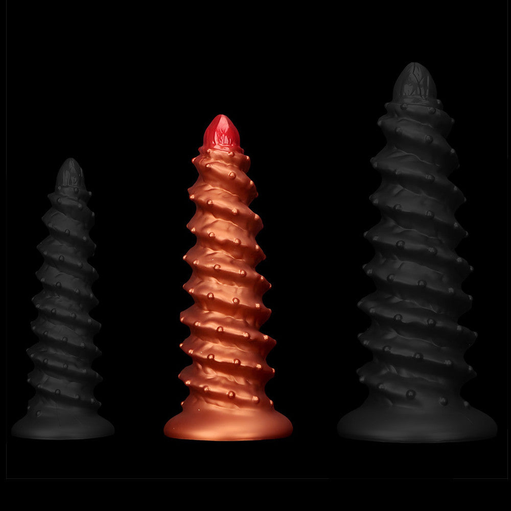 Torsyz Anal Plug Twisted Surface Suction Cup 27 Cm Black Silicone