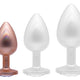 Diamsy Anal Plug With Conical Base 6.5 Cm Transparent Decorated Aluminum