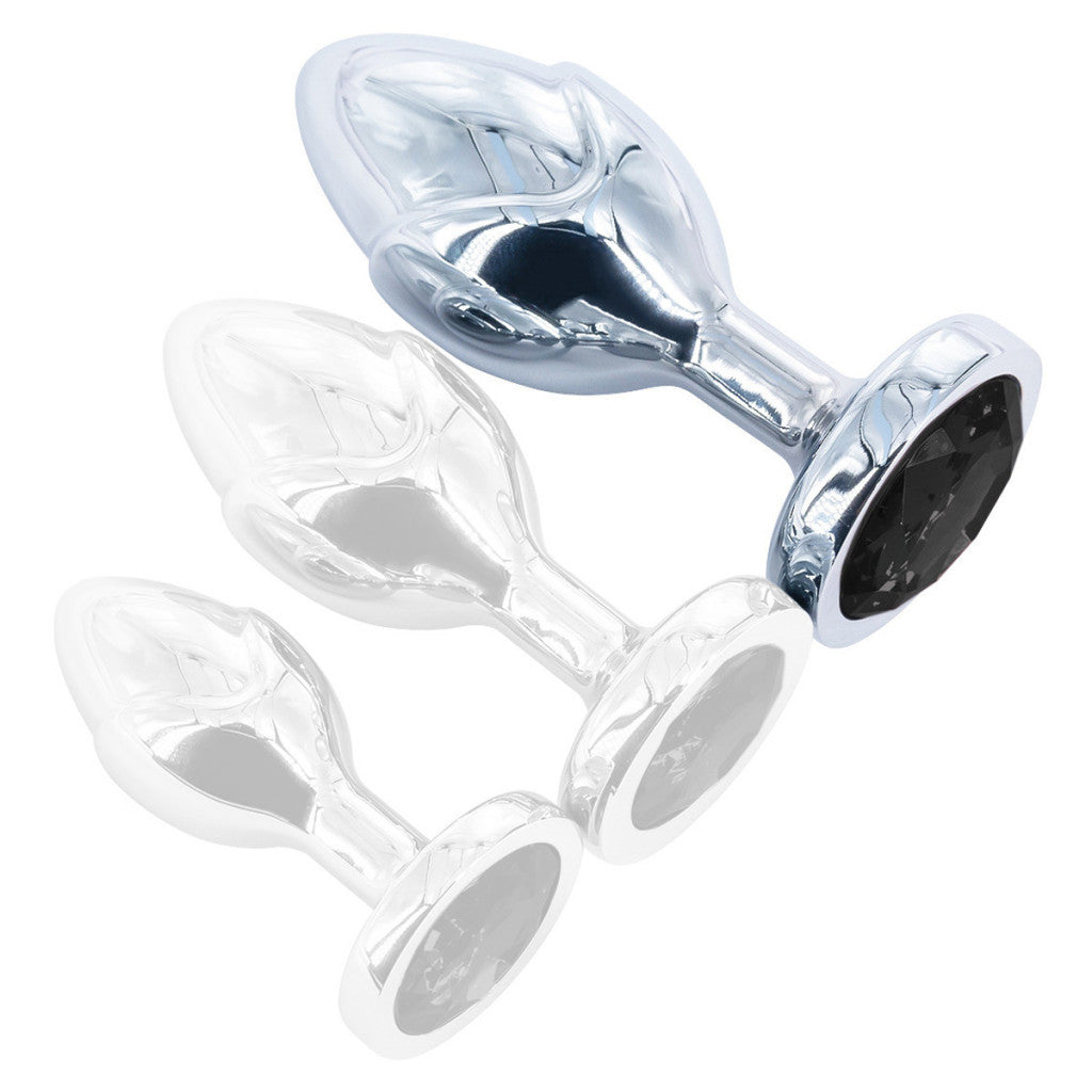 Flowersex Anal Plug Aluminum Smooth Surface 9 Cm Black Base