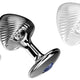 Anal Plug Cone-shaped With A Light Texture 5.5 Cm Blue Stone Aluminum