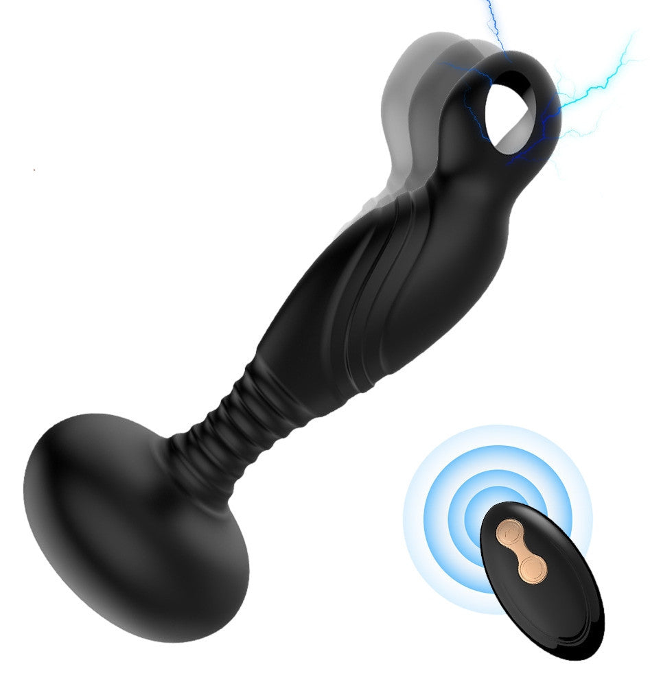 O Shock Anal Plug Usb Charging 10 Vibration And 3 Electro Modes 10.5 Cm Black