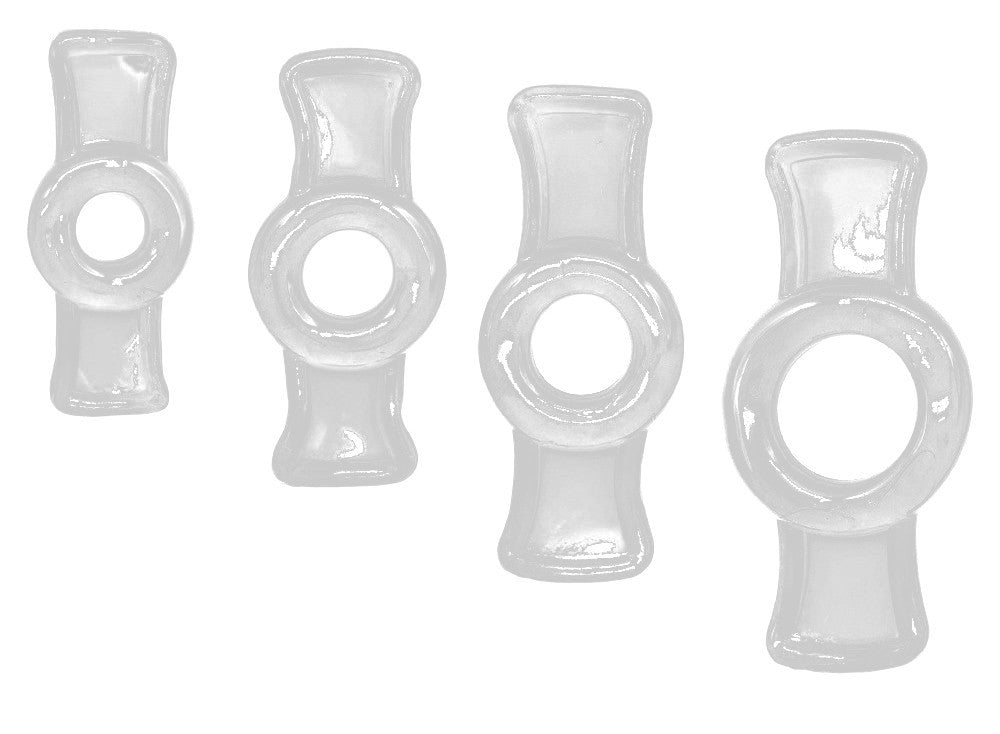 Penis Rings Flexible 7-17 Mm Transparent 4 Pcs Made Of Tpe Material