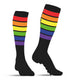 High Socks With Rainbow Stripes And Inscription One Size 39-45 Black