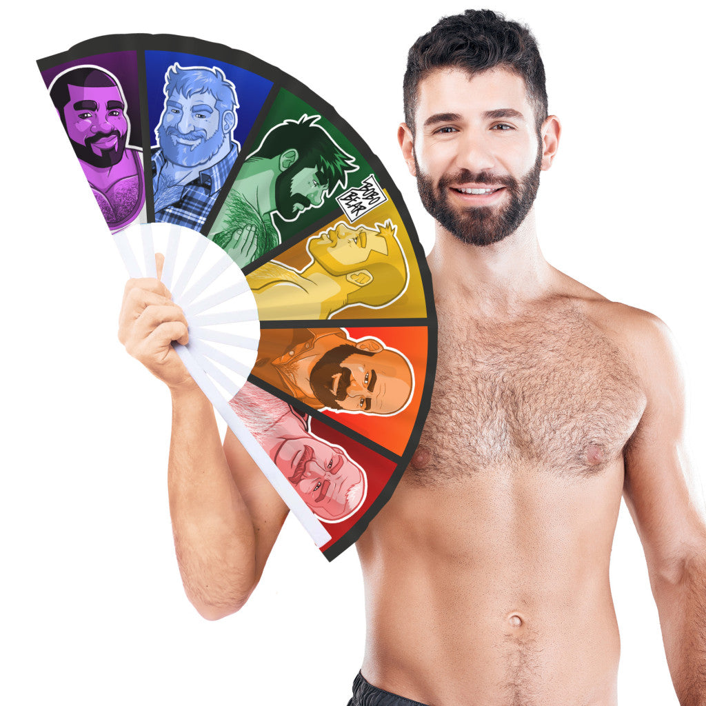 Sex Toy Large Pride Rainbow Pattern Fan 64 Cm