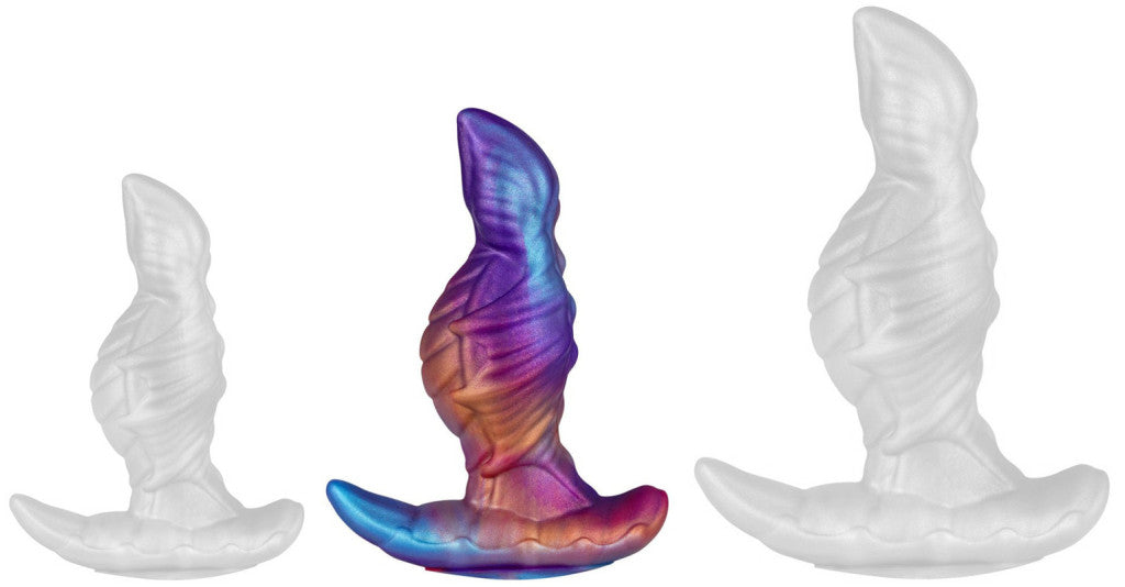 Alienix Anal Plug With Varied Texture 15 X 5.2 Cm Silicone Black