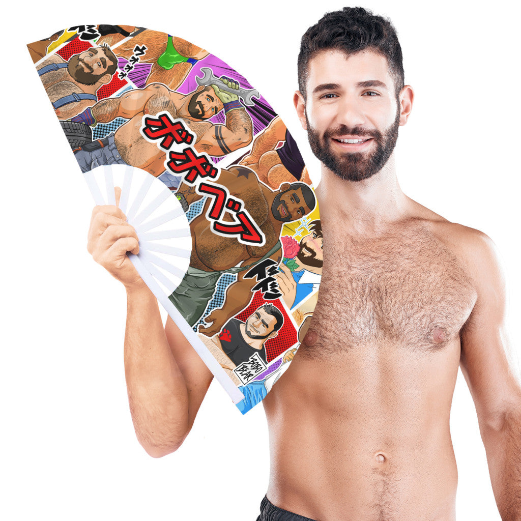Colorful Manga Fan 64 Cm With Plastic Ribs And Polyester Material