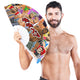 Colorful Manga Fan 64 Cm With Plastic Ribs And Polyester Material