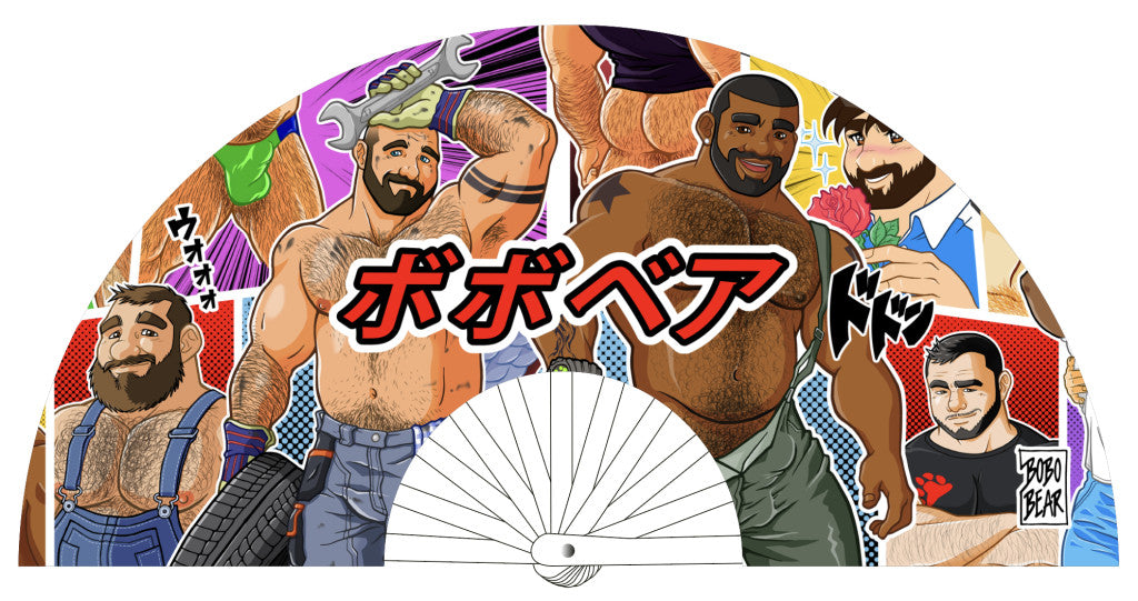 Colorful Manga Fan 64 Cm With Plastic Ribs And Polyester Material