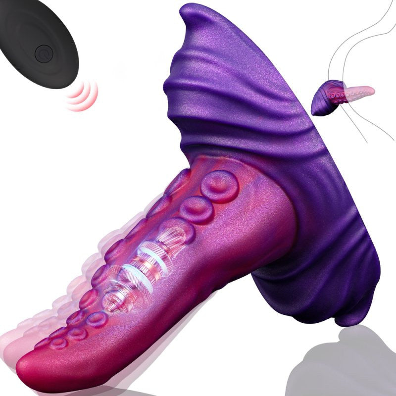 Vibrating Tentacle Dildo Silicone 15 Cm 10 Modes Brown