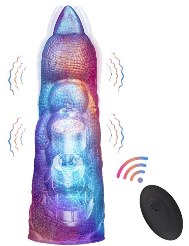 Clawsyx Dildo Textured 10 Vibration Modes Remote Control 11 Cm Silicone Black