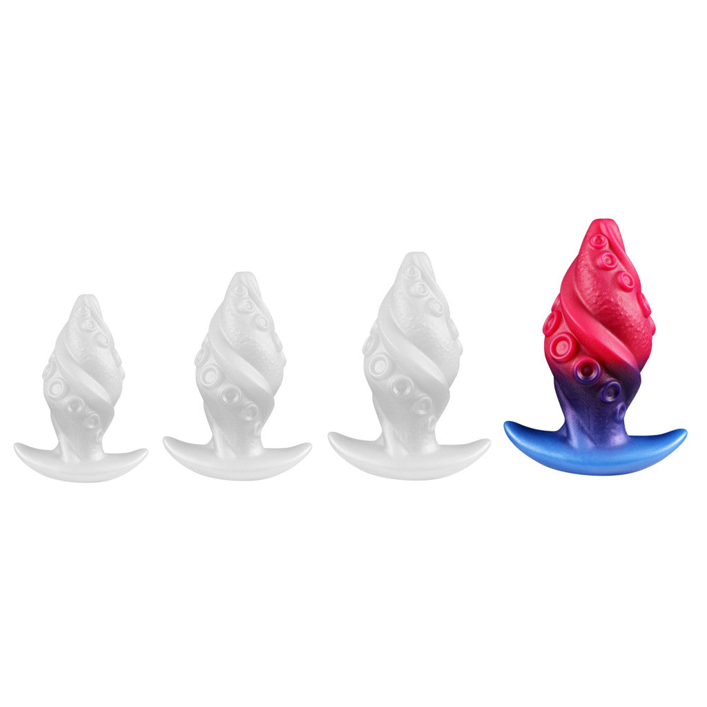 Anal Plug With Textured Suction Cups 15 Cm Long Silicone Black