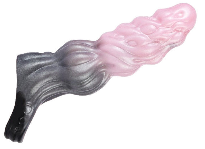 Unicornix Penis Sleeve With Flexible Head Veined Surface 18x6 Cm Silicone Black