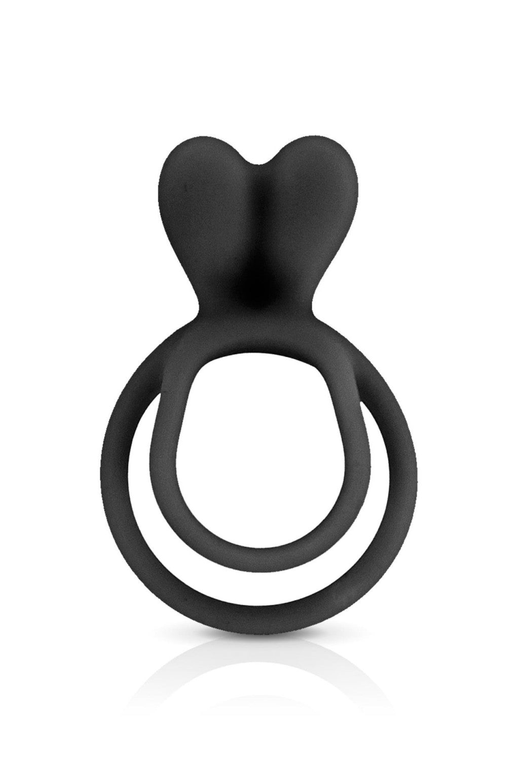 Glamy Penis Ring Double Silicone Ring Clitoral Stimulator 30 Mm Black