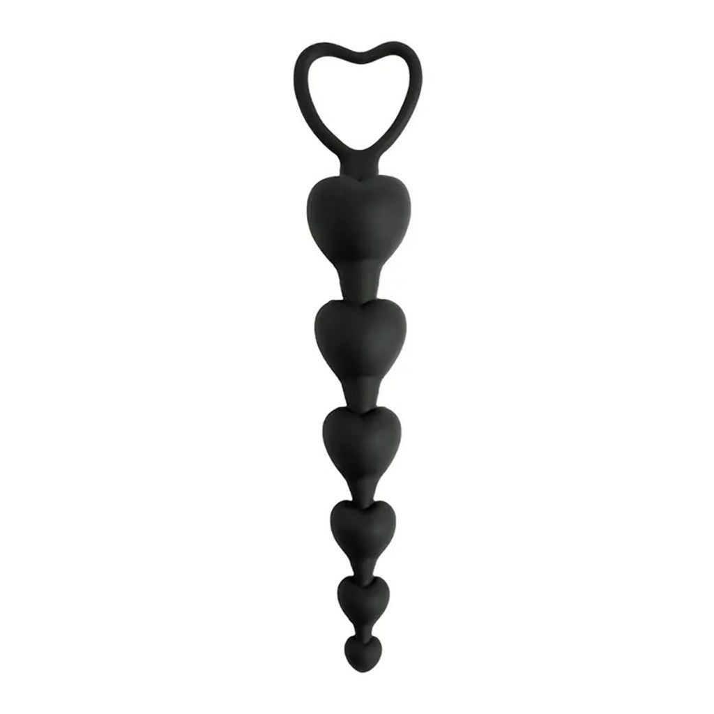 Black Heart-shaped Anal Beads