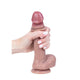 Silicone Dildo With Movable Foreskin Realistic Testicles 21 Cm Black