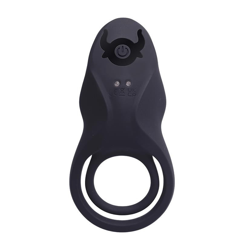Hermes Penis Ring Vibrating 7 Modes Usb Charging 3.5-5 Cm Black