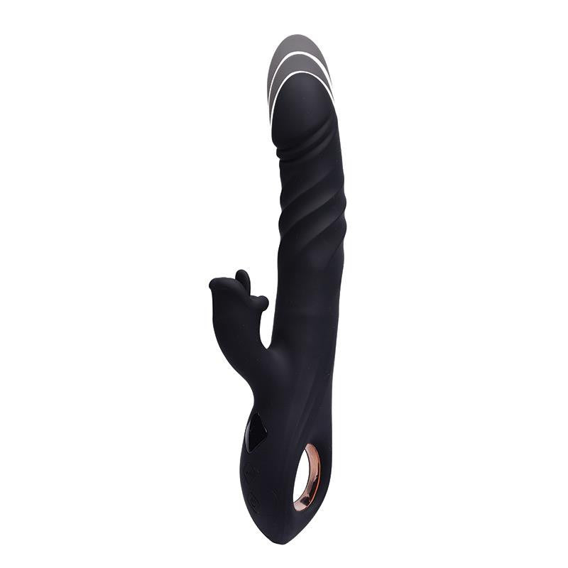 Pluto Vibrator Thrusting Spiral Texture 23 Cm Black