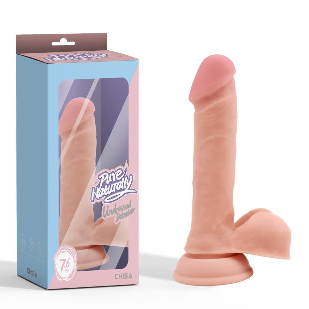 Dildo Dual Density Silicone Realistic Waterproof With Suction Cup