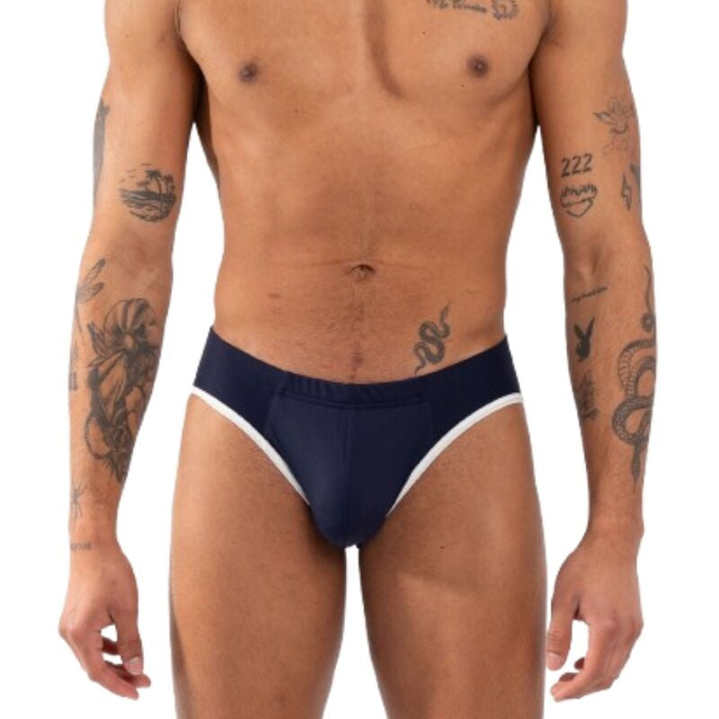 Burn Men's Briefs Comfortable Transparent Details Size L Navy Blue