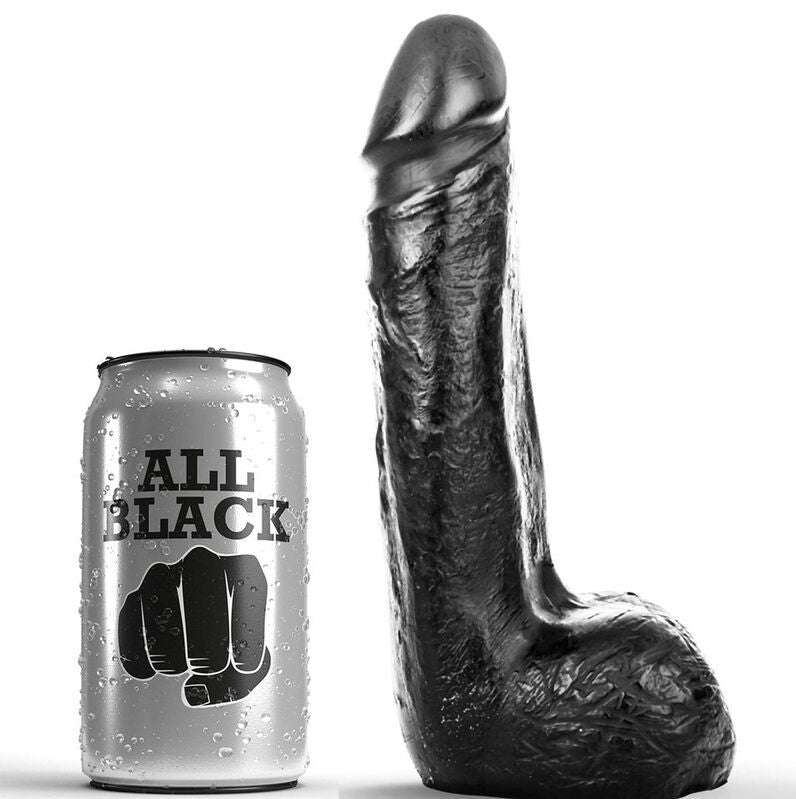 All Black – Soft Black Realistic Dildo 20 Cm