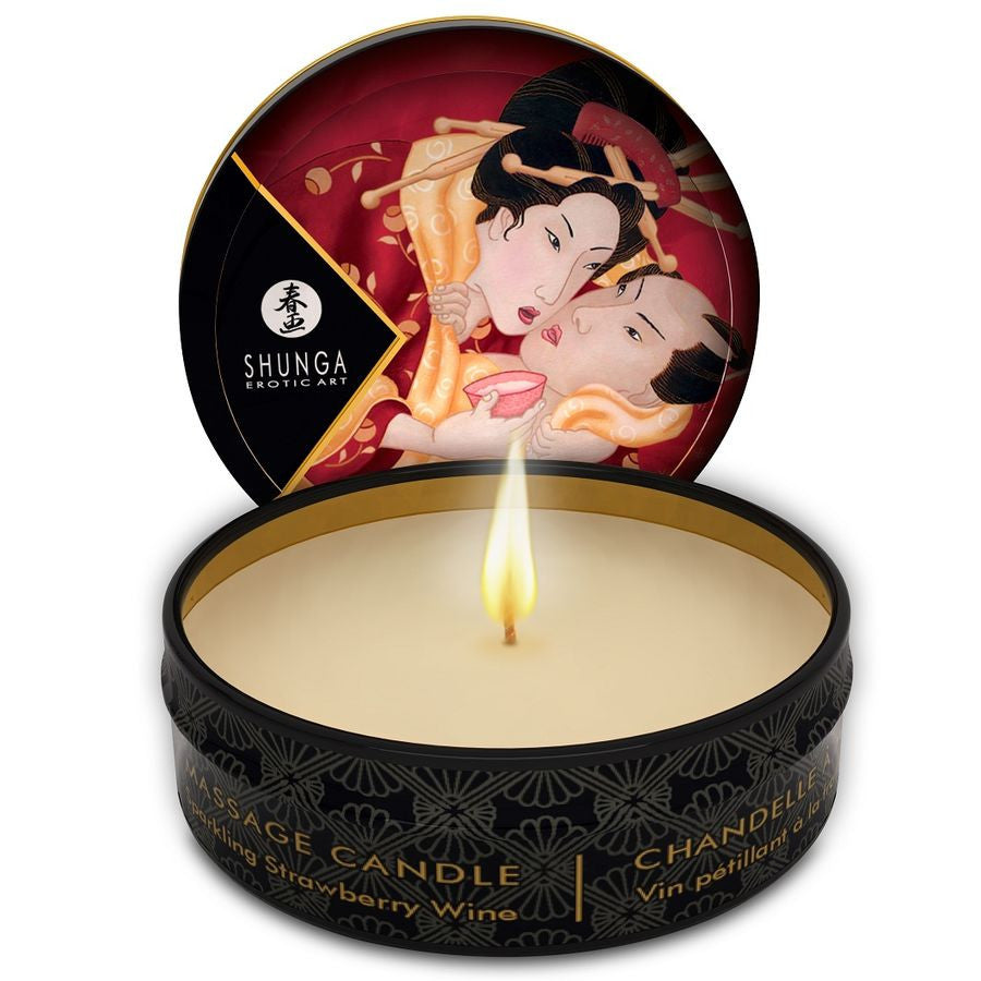 Shunga Mini Caress – Strawberry And Cava Massage Candle 30 Ml