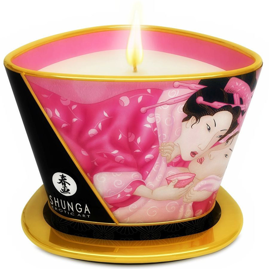 Shunga – Sensual Rose Massage Oil Candle 170 Ml