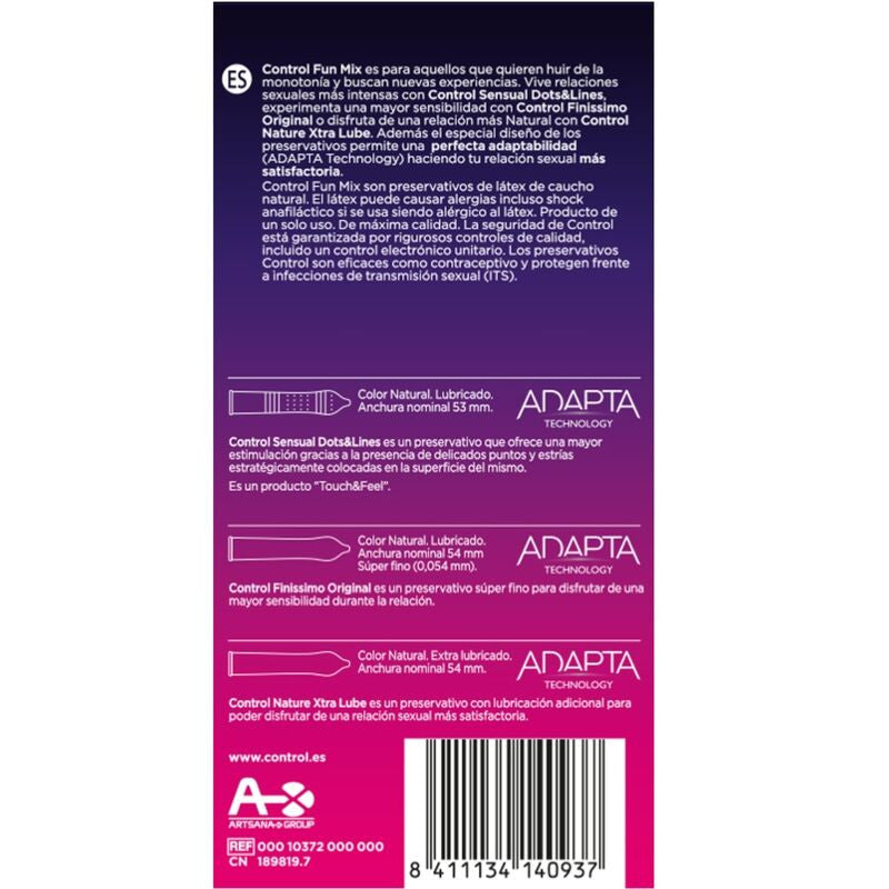 Control - Sensual Blend Rubber Condoms 6 Pcs