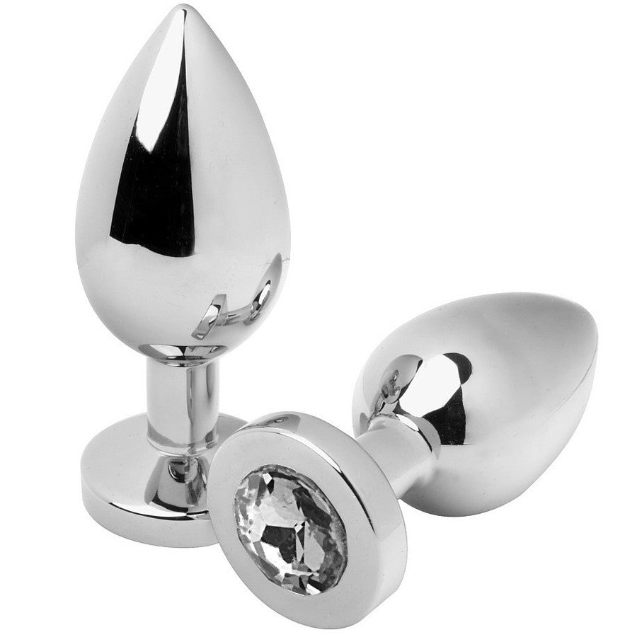 Metal Hard – Transparent Small Anal Plug With Diamond