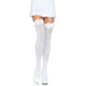 Leg Avenue - Nylon Thigh Highs With Bow White / Pink