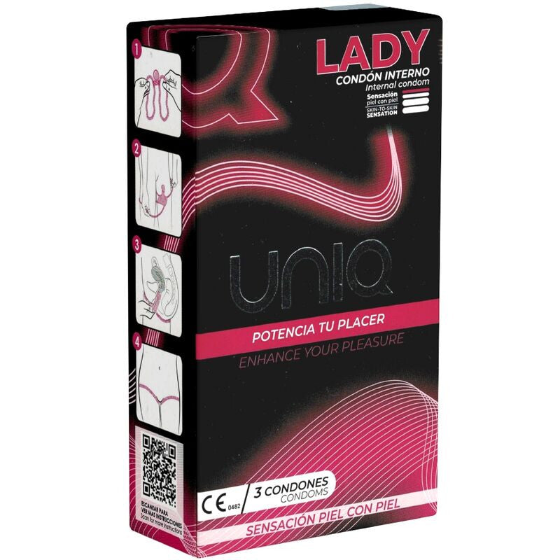 Uniq – Latex-free Female Condom With Garter Belt 3 Pcs