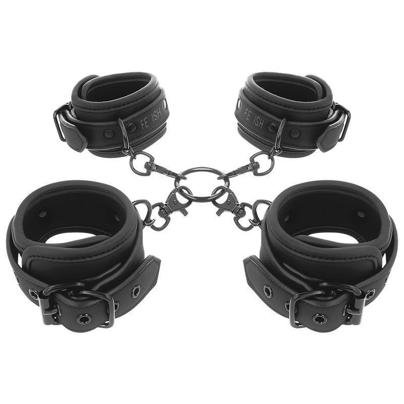 Fetish Submissive – Leather Hand And Ankle Binding Set