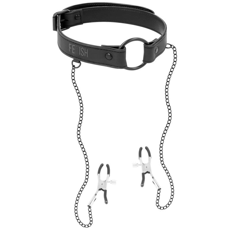 Fetish Submissive – Gag Ring And Nipple Clamp