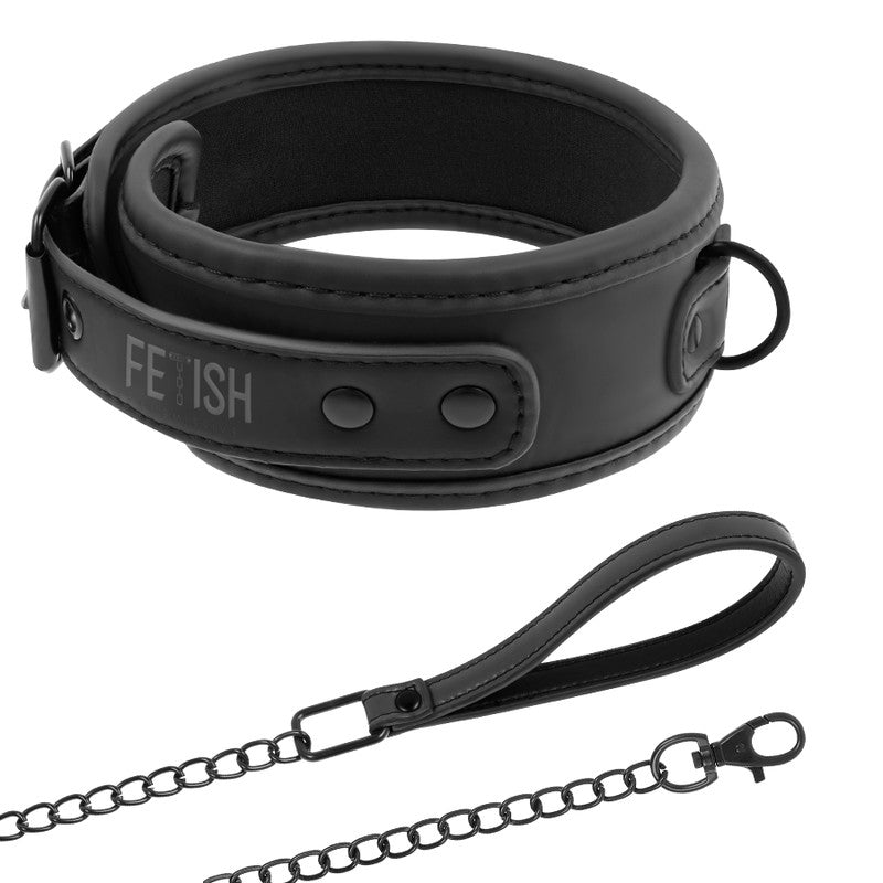 Fetish Submissive - Chain Collar With Premium Leather Lining