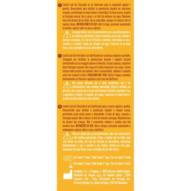 Control - Chocolate-flavored Lubricating Gel 75 Ml