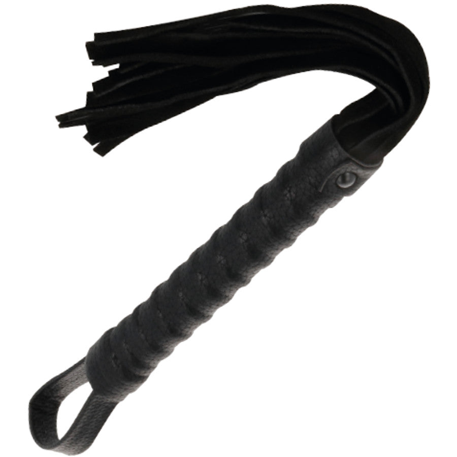 Darkness - Black Whip With Leather Handle