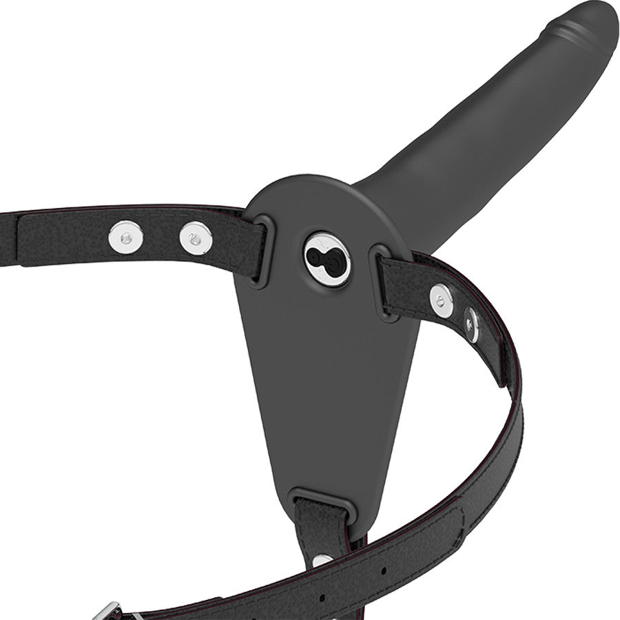 Fetish – Black Silicone Vibrator Premium Harness 15 Cm