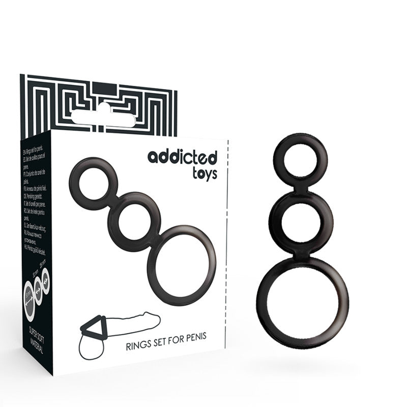Addicted Toys - Designer Penis Ring Set - Smoke Color