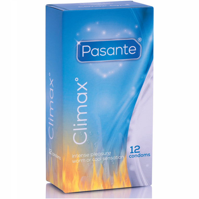 Pasante Climax 6 – Premium Condoms With Heat And Cold Effect 12 Pcs
