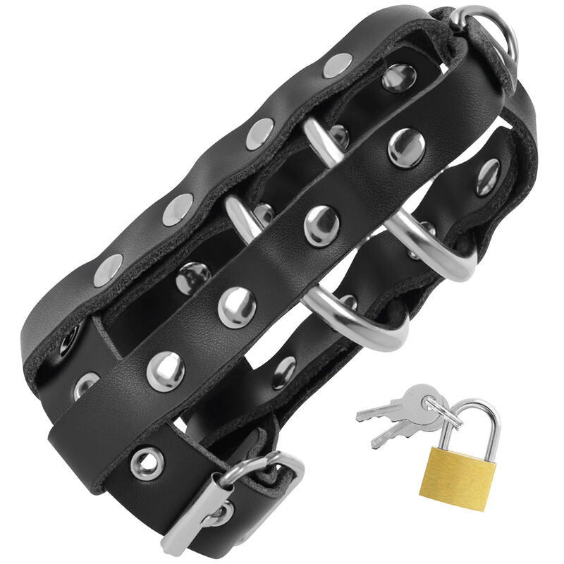 Darkness – Lockable Leather Stake For Intimate Protection