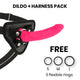 Delta Club - Silicone Dildo With Strap-on 17 Cm Pink