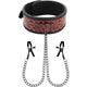 Begme – Red Collar With Nipple Clips Neoprene Lining