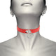 Coquette Chic Desire – Red Vegan Leather Necklace For Women's Fetish