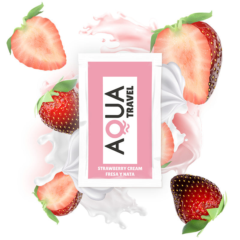 Aqua Travel – Strawberry Cream Flavored Water-based Lubricant 6 Ml
