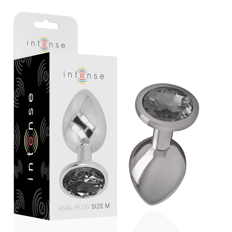 Intense – Premium Aluminum Anal Plug With Black Glass Size M