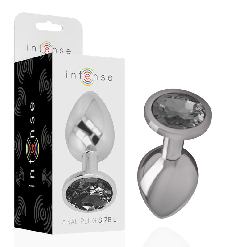 Intense – Premium Aluminum Anal Plug With Black Glass Size L